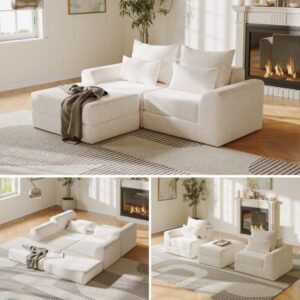 2 Seater L-Shaped Compressed Sofa for Living Room