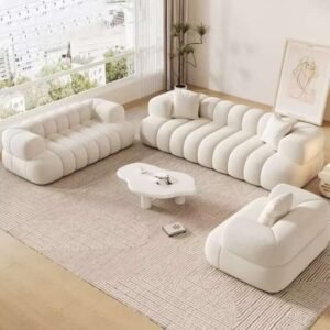 Contemporary Style Compressed Sectional Couch Set