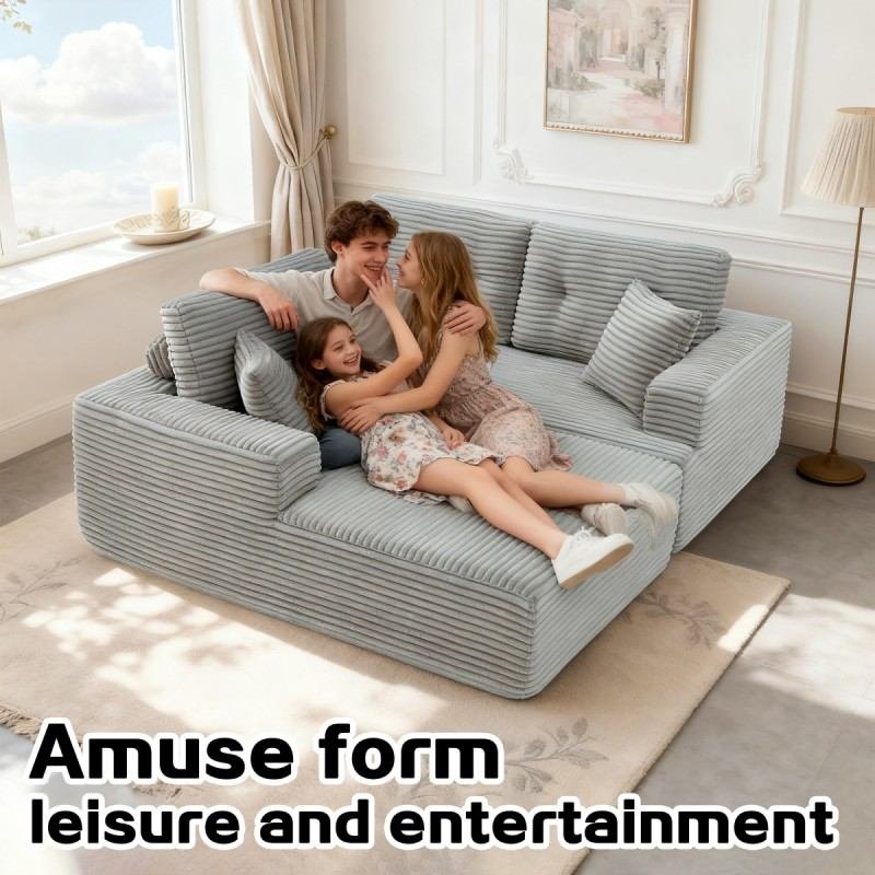 2026 Hot Selling Compressed Chaise Sofa in A Carton - 图片 4
