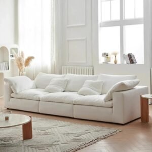 Comfy 3 Seater Compressed Cloud Sofa Couch With Ottoman
